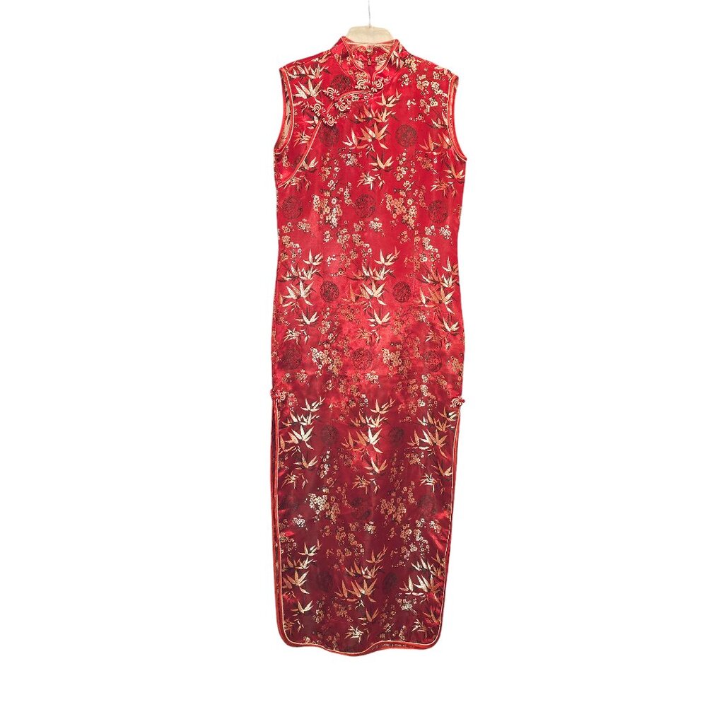 Satin Asian Style Red Dress